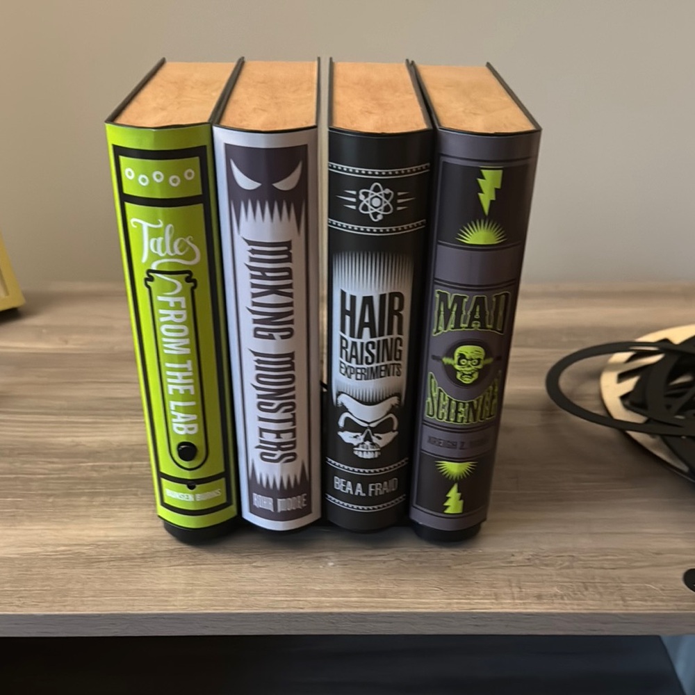 Set of Decorative Book Boxes in Green and Black